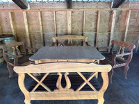 Hand Crafted, Rustic Dining Table, 2 Chairs and 2 Benches