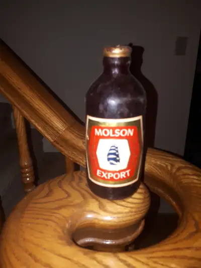 Vintage 1980s Canadian Stubby Beer Bottle Wax Candle, View more