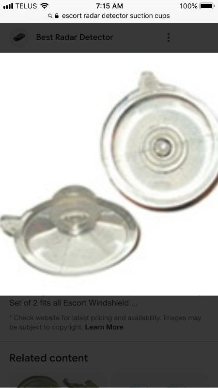 Escort Radar Detector Suction Cups For Windshield Mount **NEW** in General Electronics in Calgary - Image 2