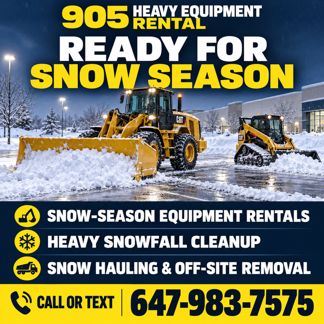 WINTER SEASON RENTALS - CAT WHEEL LOADERS - SKID STEERS BACK HOE
