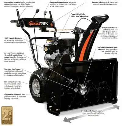***** "PRIVATE ESTATE SALE - NO TAXES - REDUCED PRICE" ***** Ariens Classic 24-Inch, 2-Stage, with A...