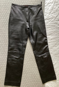 Pantalon de cuir/lambskin pants, taille haute, petit