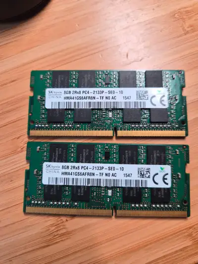 Laptop 2x 8Gb SODIMM DDR4-2133 RAM - USED, View more