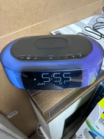 iHome IBTW281V2BC Colour Changing Bluetooth Alarm Clock - Black, View more