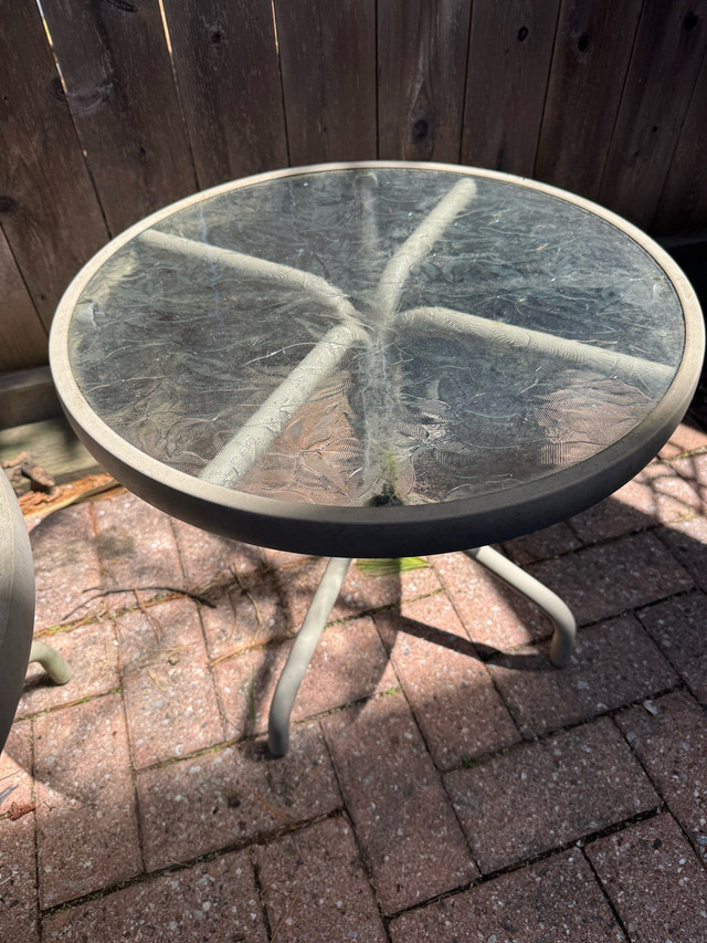 Two outdoor small round glass side tables in Outdoor Décor in Ottawa - Image 2