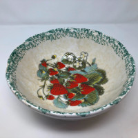 Italy Strawberry Mixing Serving Bowl Ceramica Due Torri