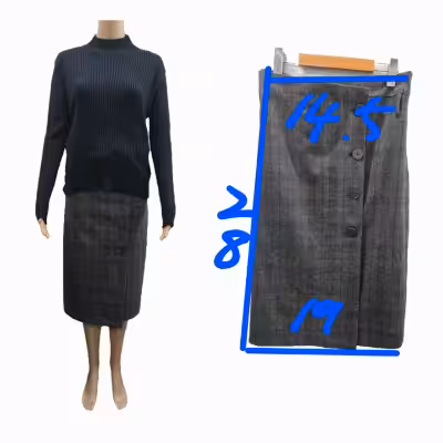 Aritzia Babaton Atelier High-Rise Midi Skirt Size 6 Approximate full measurements are shown in the p...