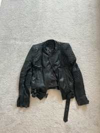 Diesel Black Gold Lambskin Leather Biker Jacket