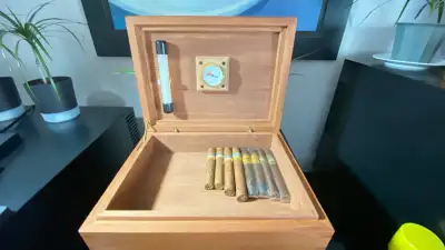 Handmade Cigar Humidor w. Cigars, View more