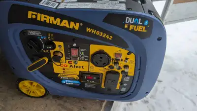 Firman model number WH03242 3200/3000 watts Runs on gasoline or propane (comes with adapter) Runs qu...