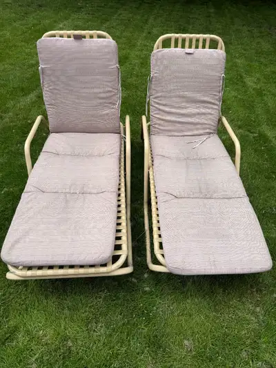 Adjustable/reclining patio / pool chairs with cushions, View more