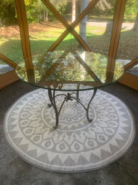 48" Glass & Pedestal Gazebo-Garden Table