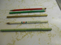 1-lot de 5 crayons a mine,publicitaires asst,antiques.