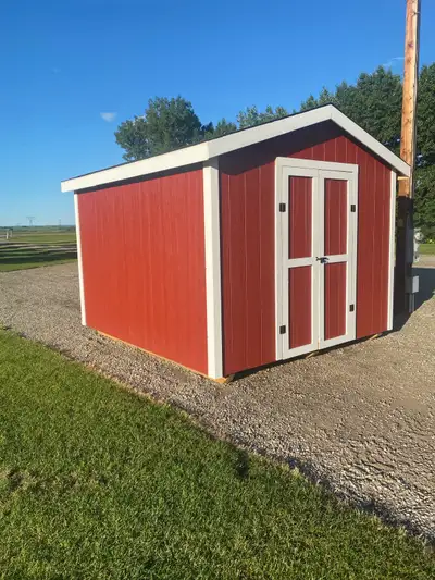 10x12 garden shed for sale. 4x6 treated skids with 2x6 floor. 2x4 construction with plywood and smar...