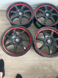 Koniggs 17” rims 114 tires and will fit on most cars