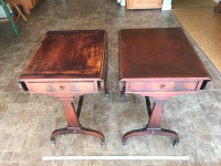Antique Drop-Leaf Side Tables