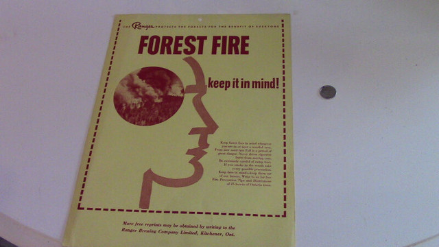 Ranger Brewing Company Limited, Kitchener, Forest Fire Ad in Arts & Collectibles in Kitchener / Waterloo