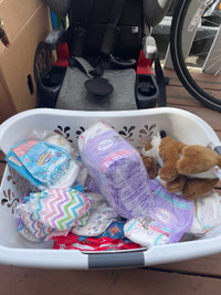 Free-diapers, car seat and random household items