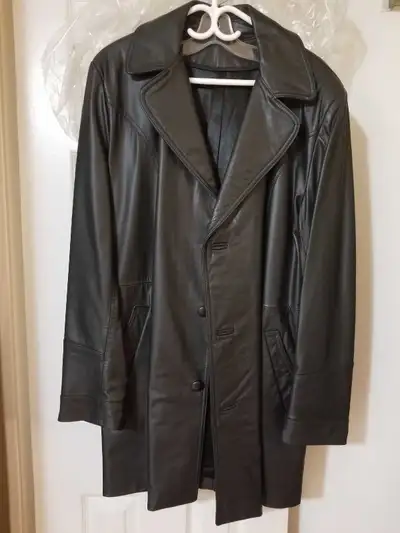 black leather 3/4 jacket, like new, View more