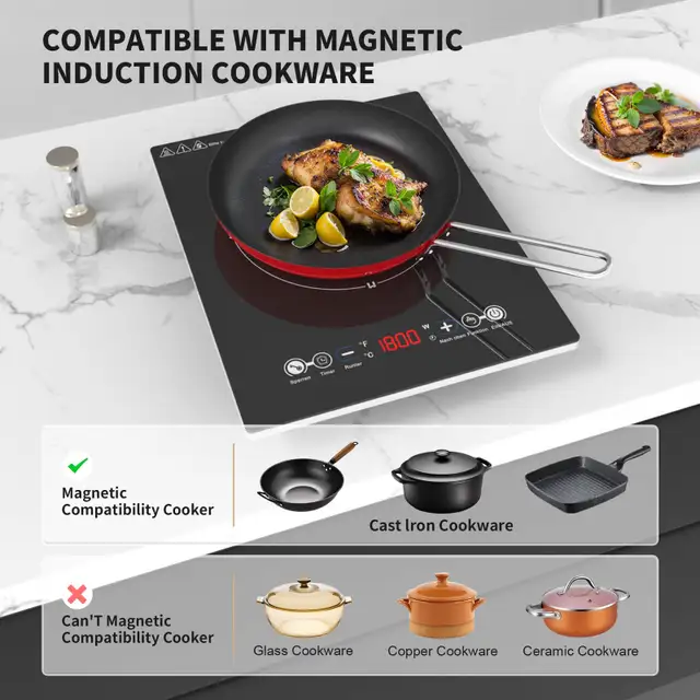 VBGK Portable Electric Induction Cooktop - 1800W in Stoves, Ovens & Ranges in Markham / York Region - Image 6
