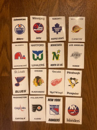 Lot of 16 1989-90 Panini hockey team logos stickers