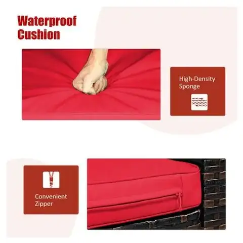 Costway 3PCS Patio Rattan Wicker Furniture Cushion Sofa Coffee in Patio & Garden Furniture in City of Toronto - Image 8