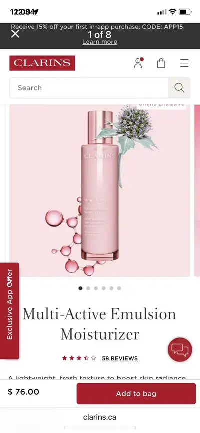 NEW WOMEN’S ‘ CLARINS PARIS MULTI-ACTIVE SMOOTHING EMULSION ! ‘, View more