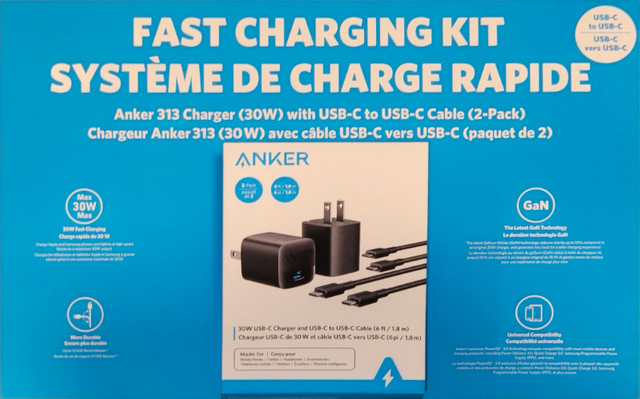 Anker 313 - Fast Charging Kit (30W) in Cell Phone Accessories in Edmonton