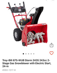 New. 24” gas powered snowblower in boxes 