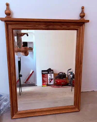 Vintage Oak Wall Mirror, View more