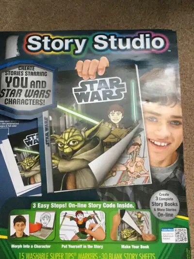 New THREE (3) Easy Steps On Line Story Code Crayola Star Wars Story Studio Washable Supertip Markers...