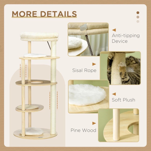 49" Cat Tree Multi-Level Kitty Tower in Accessories in Markham / York Region - Image 4