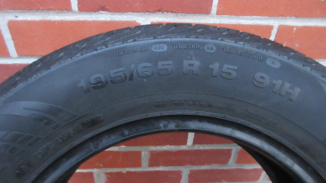 3 pneus d'été CONTINENTAL Pro Contact 195/65R/15 dans Pneus et jantes  à Ouest de l’Île - Image 2