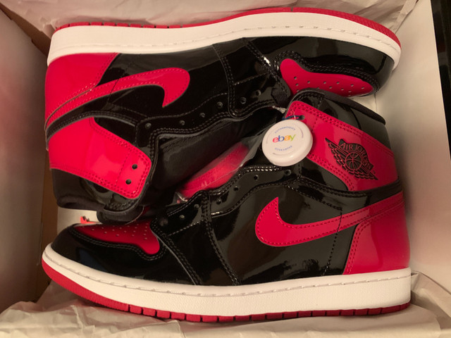 DS Jordan 1 patent bred size 10 in Arts & Collectibles in City of Toronto
