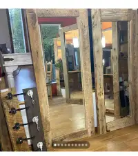 Miroirs Bois de Grange Pin Portes Miroirs sur mesure 