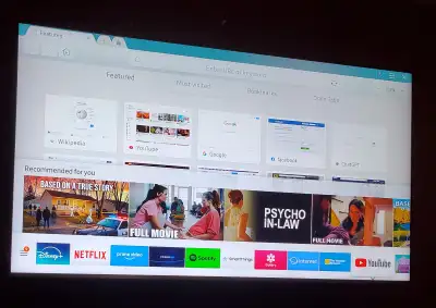 75 inch smart SAMSUNG TV with wallmount, View more