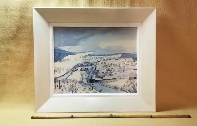 Framed print Hoosick Falls in Winter Grandma Moses NY folk art in Arts & Collectibles in Ottawa - Image 7