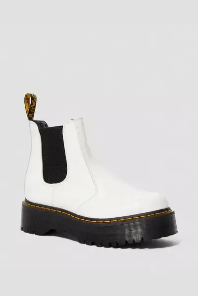 DR. MARTENS WHITE 2976 SMOOTH LEATHER PLATFORM CHELSEA BOOTS, View more