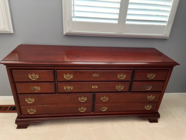 2 Bedroom Dressers $300each/Queen Frame$100 Solid Cherrywood in Dressers & Wardrobes in Norfolk County - Image 3