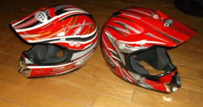 2 Dirt bike helmets. One is size large, the other medium. Excellent condition. Located in Clinton ar...