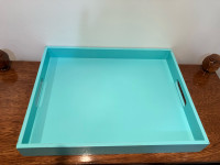 Teal square serving tray