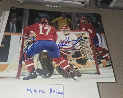 Gartner and Tretiak signed 8x10 photo HOF Canada Russia Hockey, View more