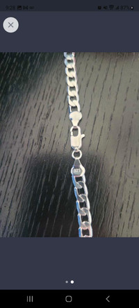 6mm 24" solid silver chain