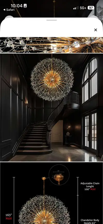Everly Quinn - 30 Light Dimmable Sputnik Sphere Chandelier, View more