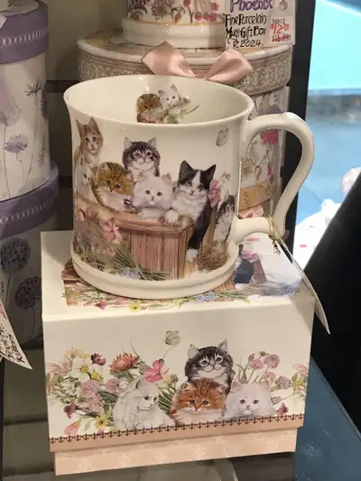 Brand new fine porcelain coffee tea mug for cat lovers, View more