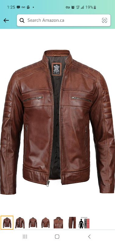 Decrum Leather Jackets Men - Real Lambskin Classic Cafe Racer in Men's in City of Toronto