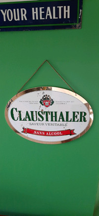 1990s Clausthaler German plastic beer sign