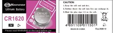New CR1620 3V Lithium Battery Exp 2033-12 - $2 each, View more