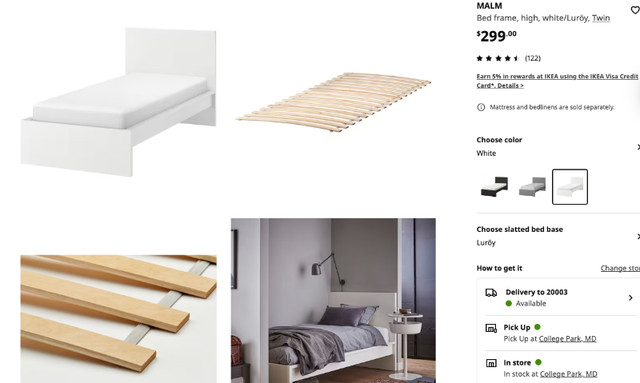 Ikea Twin (single) Bed  Frame & Mattress in Beds & Mattresses in Kingston