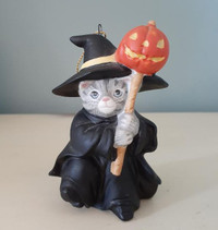 Vintage 1987 Schmid Kitty Cucumber Halloween Cat Witch Figurine
